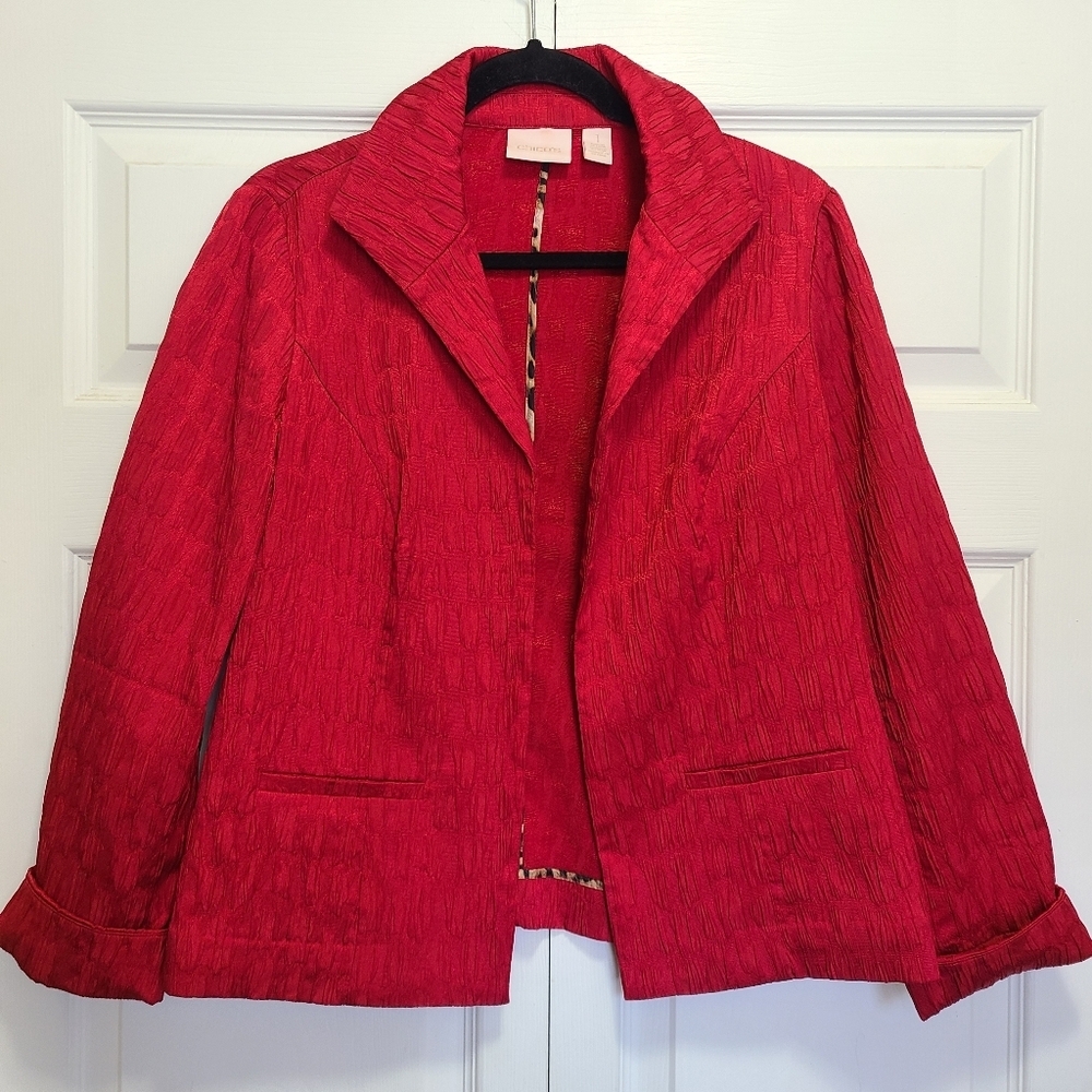 Chico's Crepe open front womens‎ jacket blazer Career size 1
